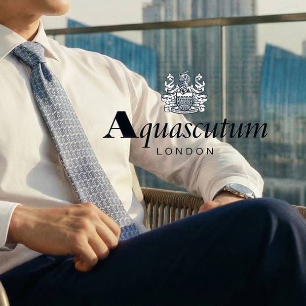 아쿠아스큐텀 실크 마이크로 기하 넥타이 9.2cm A+등급 K1793
