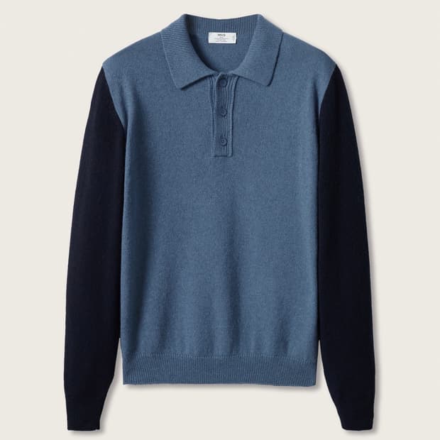 MANGO 망고 이태리 울 캐시미어 니트 배색 폴로 셔츠