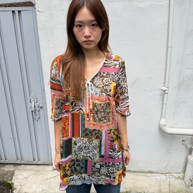 vintage pattern ethnic blouse