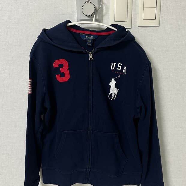 🖤빅포니 성조기 후드집업 네이비 세미딱붙핏🥹