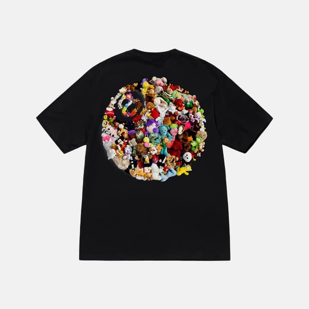 (M)스투시 플러시 반팔 티셔츠 블랙