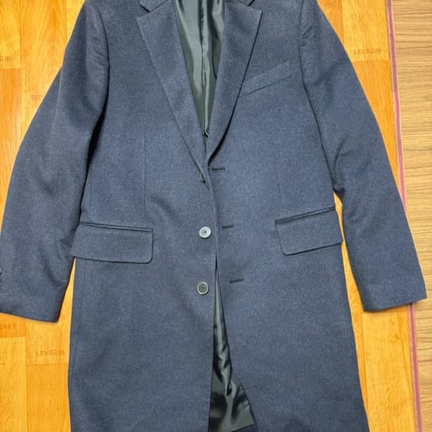 미착용 국내 양복점 제작 블루 그레이 캐시미어 코트