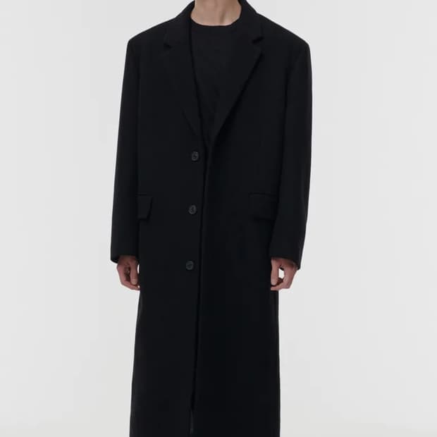 울 블렌드 빅 대디 싱글 맥시 코트 XL