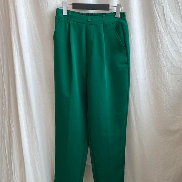 레트로 그린 밴딩 팬츠(M)