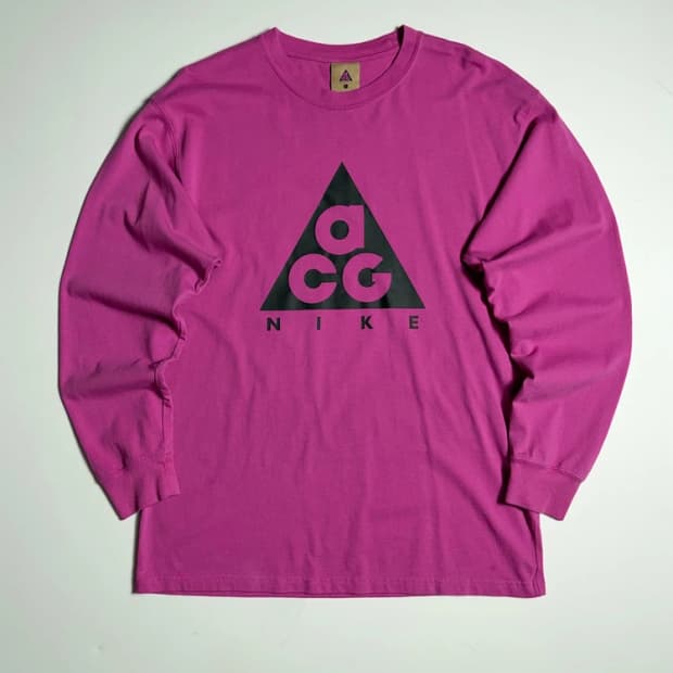 나이키 ACG 19FW 로고 핑크 코튼 롱 슬리브 R2052