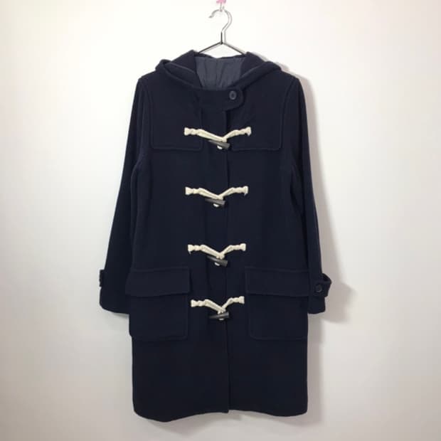 Jpn Navy Long Hooded Toggles Duffle Coat