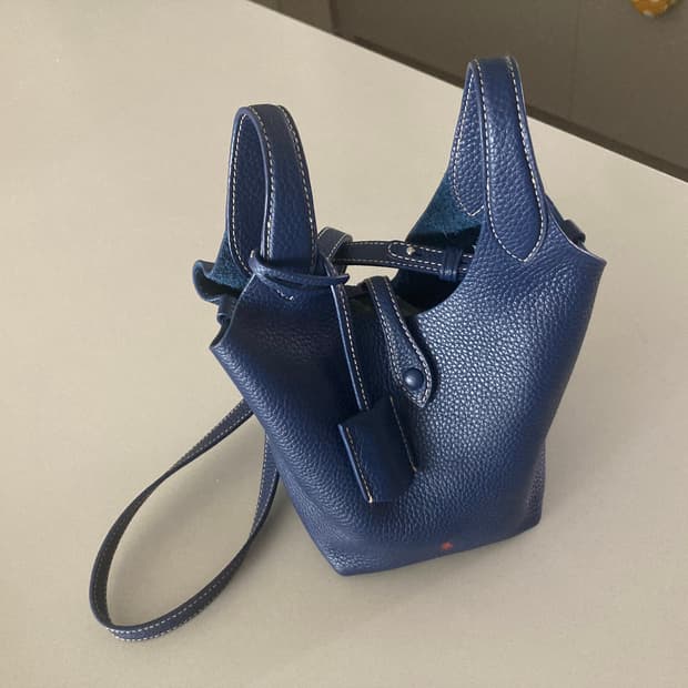 폴로 랄프로렌 플레이 레더 스몰 토트 잉크