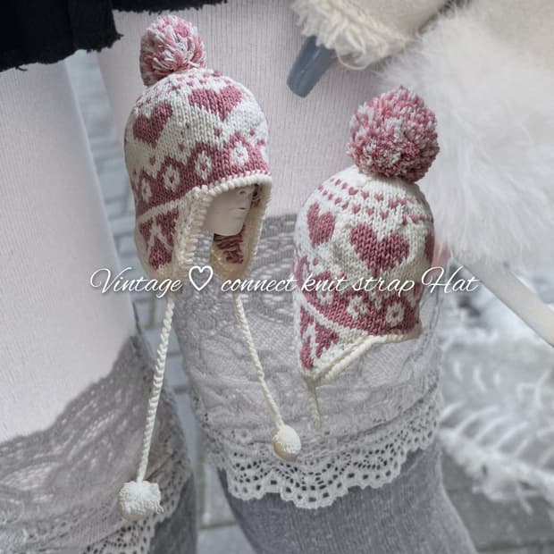 Vintage ♡ connect knit strap Hat