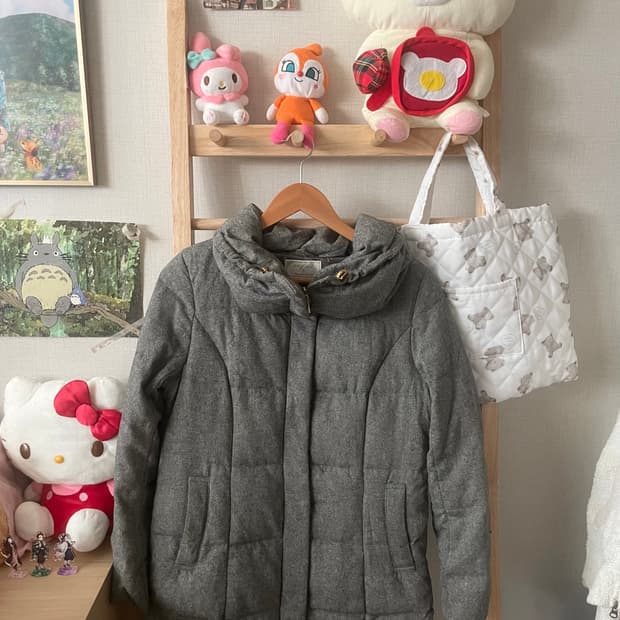 모리걸 빈티지 만두카라 그레이 패딩 ❄️🤍🩶