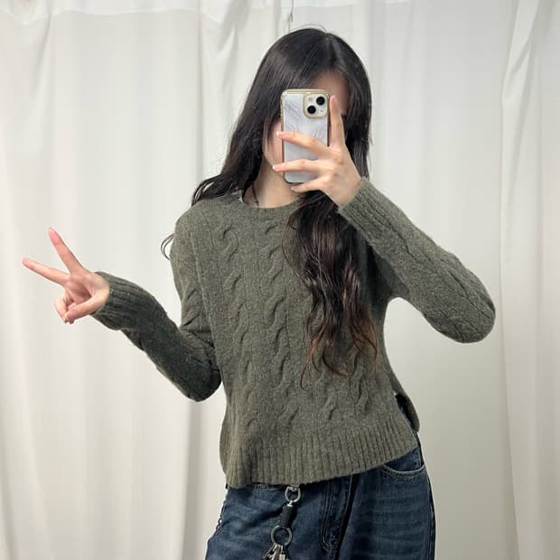 Polo Ralph Lauren khaki cable knit