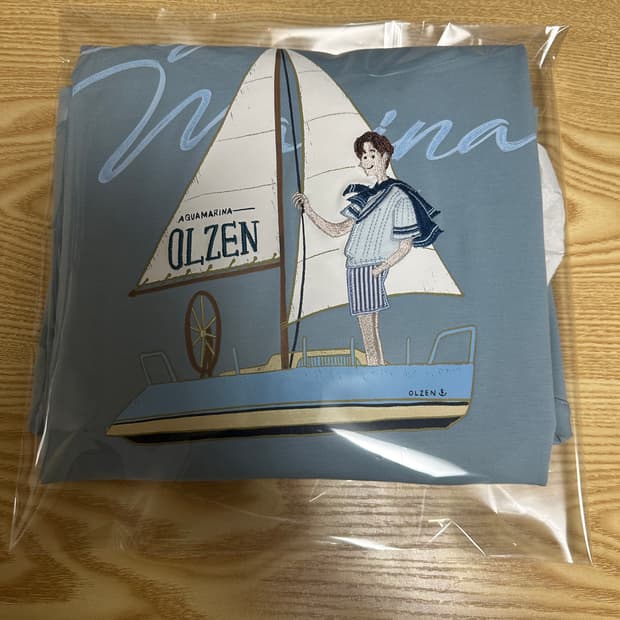 올젠 남성 올리버 요트 자수 프린트 반팔티셔츠(100)  