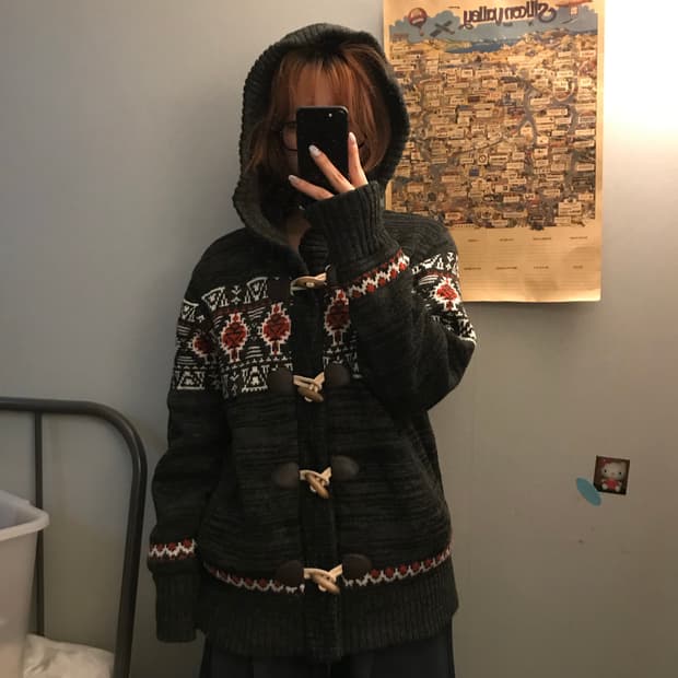 Vintage 모리걸 너드 코위찬 노르딕 떡볶이 집업