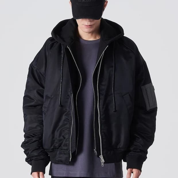 준지 후드 마원 MA-1 블랙