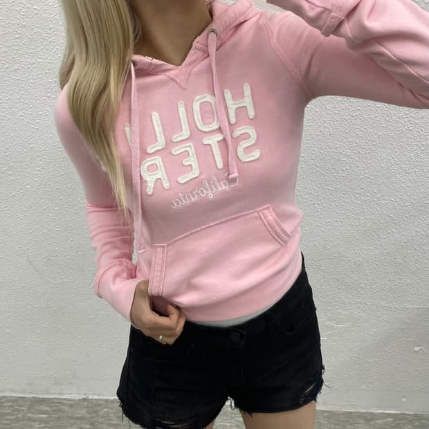 홀리스터 센터로고 딸기우유맛 후드 XS