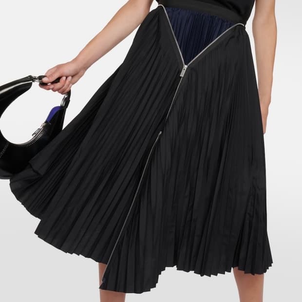 사카이 ZIP 플리츠 스커트 블랙