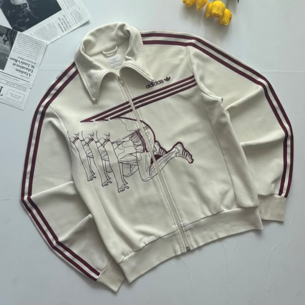 adidas 아디다스 빈티지 크림 런닝 트랙탑