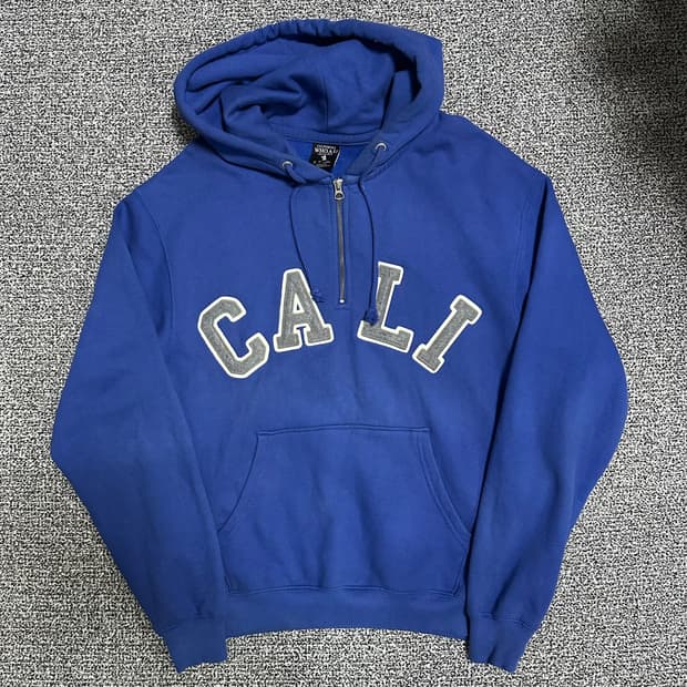 (L) WHO.A.U 캘리포니아 블루 후드 반집업