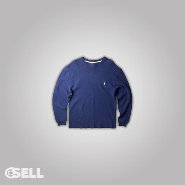폴로 네이비 와플 롱슬리브