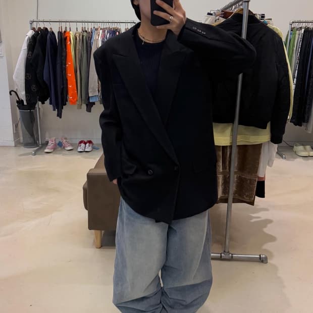 꼼데가르송 옴므  모직 더블자켓