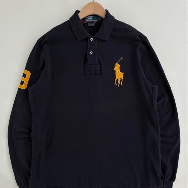Polo 폴로 랄프로렌 옐로우빅포니 네이비컬러 PK 롱슬리브