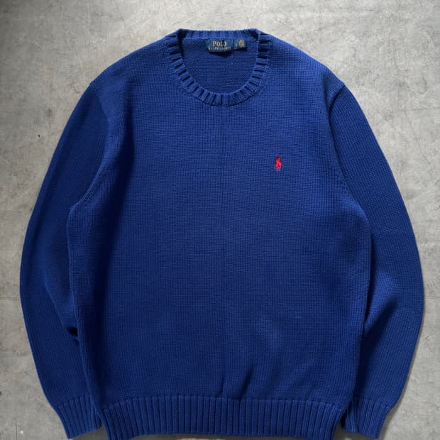 Polo 폴로 랄프로렌 신형라벨 코발트블루 라운드 니트