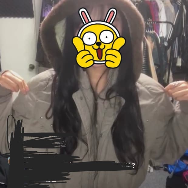 퍼 후드 빈티지 패딩