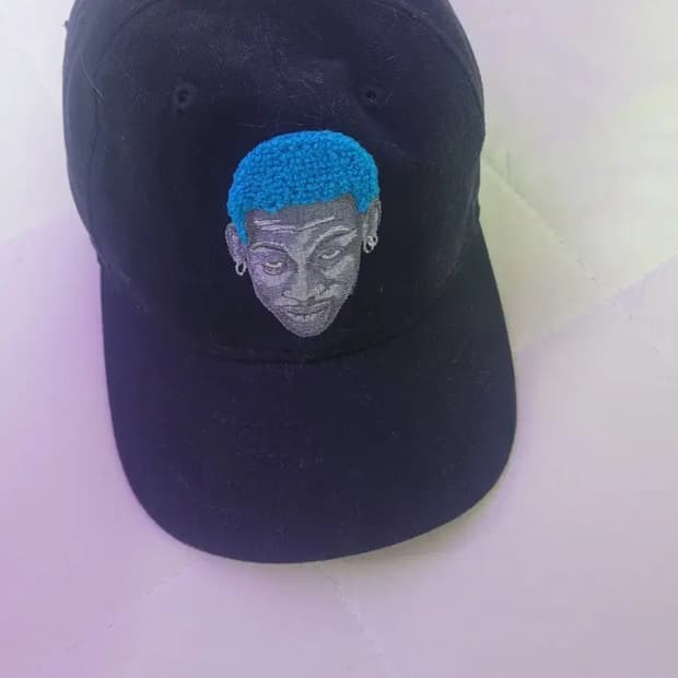 나이키 90s 빈티지 데니스로드맨 볼캡 (블루헤어)