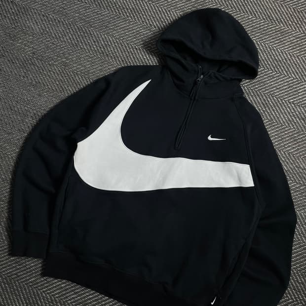 나이키 빅스우시 로고 하프 집업 후드 티셔츠y 4028