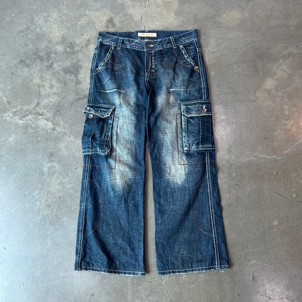 빈티지 데님 카고 팬츠