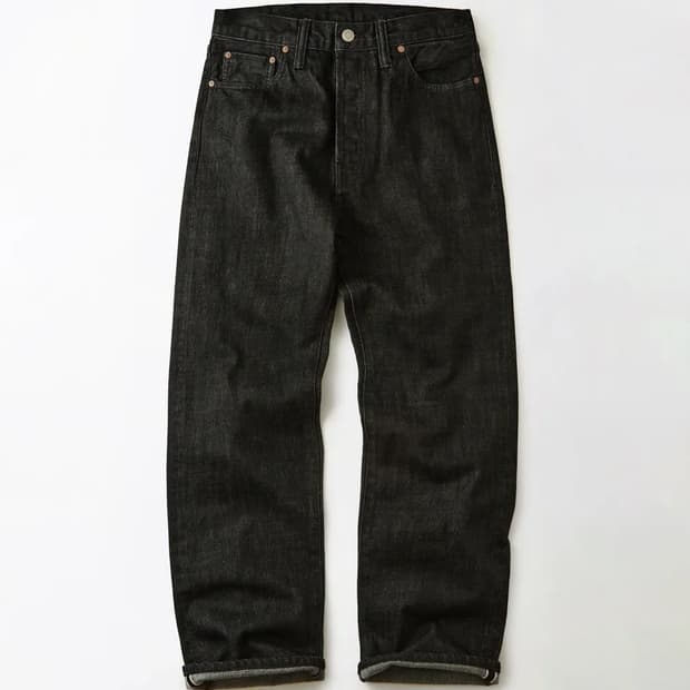 아웃스탠딩 40S SELVEDGE STRAIGHT PANTS 블랙