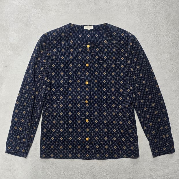 Burberrys 버버리 빈티지 금장 플라워 도트 블라우스 