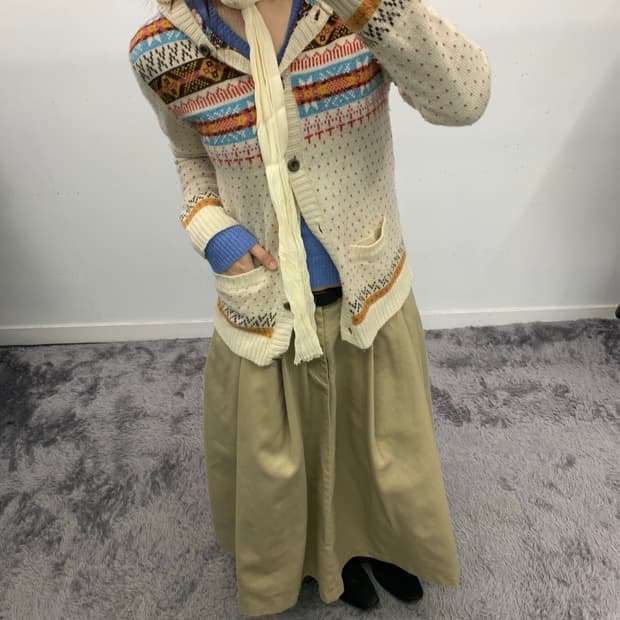 모리 노르딕 후드 가디건