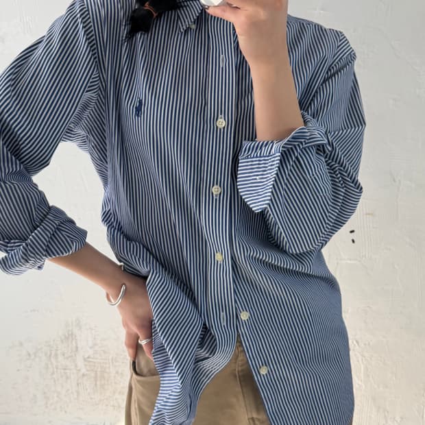 Polo 폴로 랄프로렌 신형 블루 스트라이프 셔츠