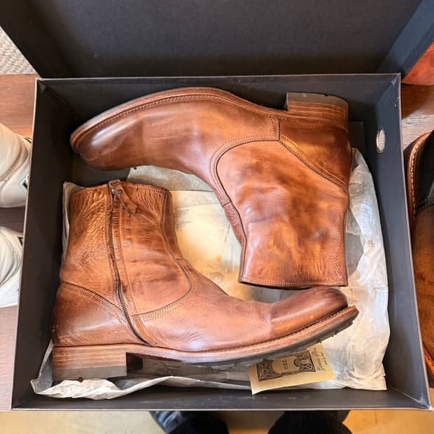 N.D.C 핸드메이드 집업 레더어퍼 웨스턴부츠 UK8 270