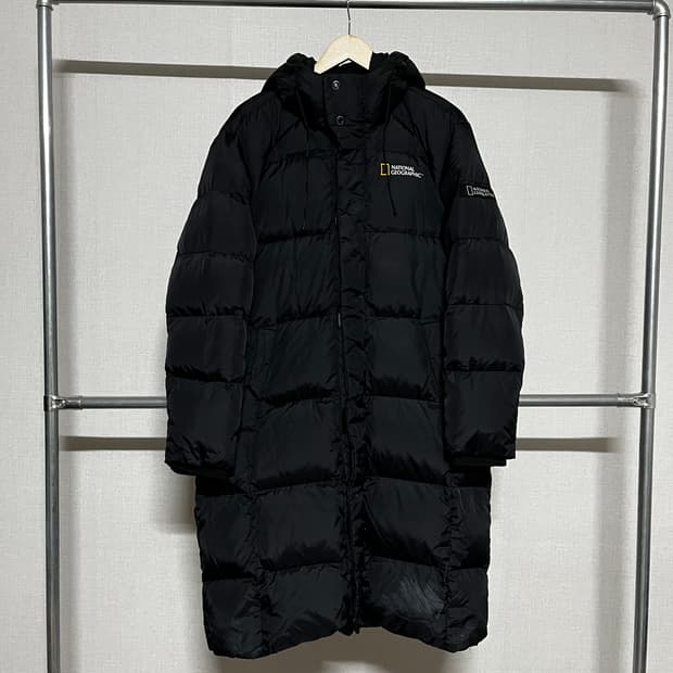 내셔널지오그래픽 블랙 롱패딩 L