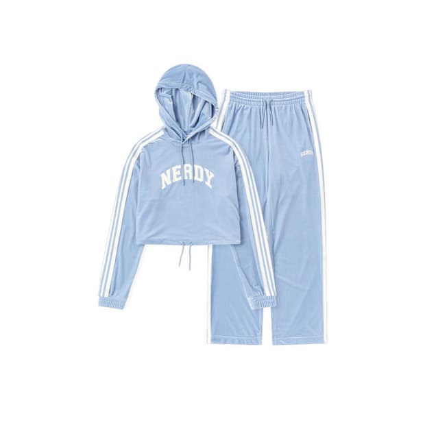 🦋널디 W 벨벳 아치로고 크롭 후디 SET🦋
