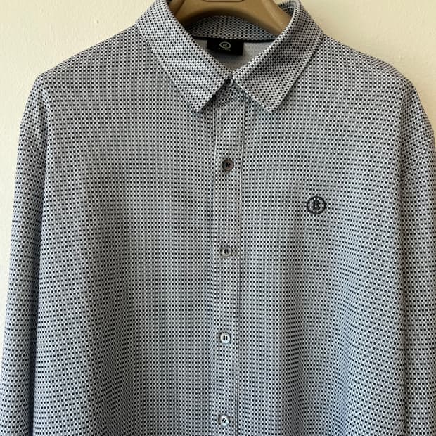 보그너 남성 그레이체크 기능성 긴팔셔츠 골프셔츠