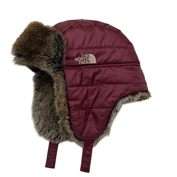 노스페이스 빈티지 화이트라벨 버건디 레드 트루퍼햇 이어플랩 방한모자 L
