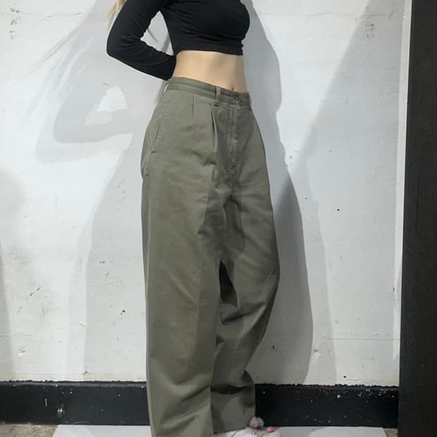 폴로 카키 면바지 와이드 치노 팬츠 
