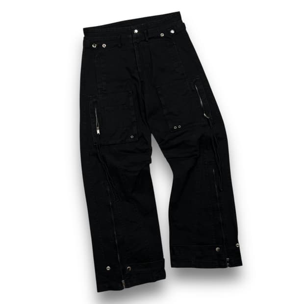 나체 락시크 사이드 슬레이 스트랩 다크 카고 팬츠