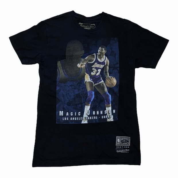 미첼앤네스 NBA LA 레이커스 매직 존슨 커리어 스탯 레코드 반팔티셔츠