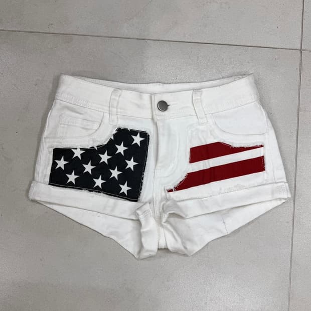 U.S.A star flag white pants