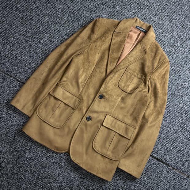 돌체앤가바나 아카이브 브라운 스웨이드 블레이저 재킷 2774