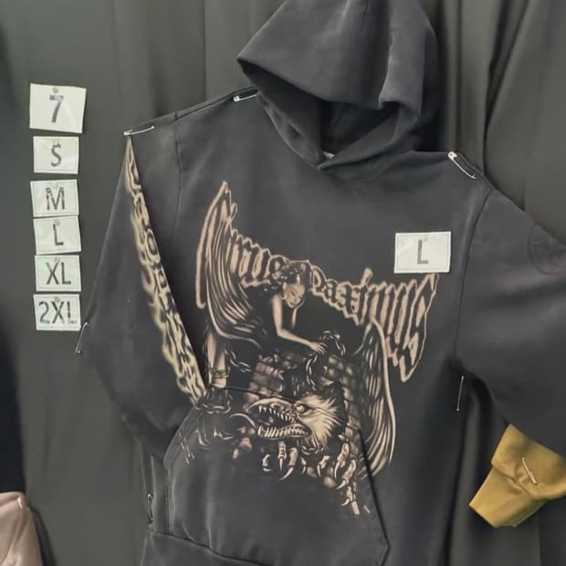 트래비스스캇 콘서트 MD BLACK SPRAY HOODIE XL