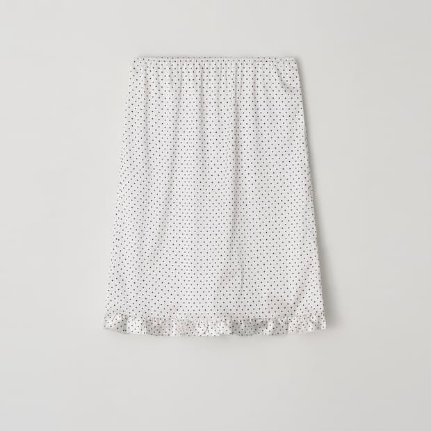 마조네 프릴 레이어드 미디 스커트