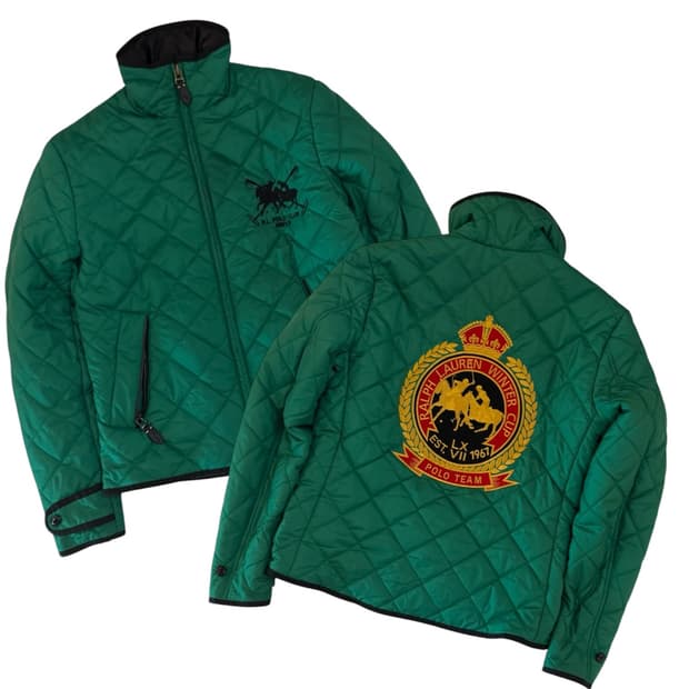폴로 랄프로렌 빅포니 금장 치프키프 경량패딩 그린