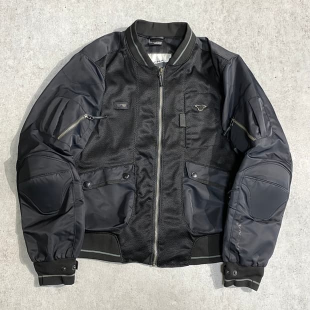 [3XL] MACNA 블랙 매쉬 바이커 자켓