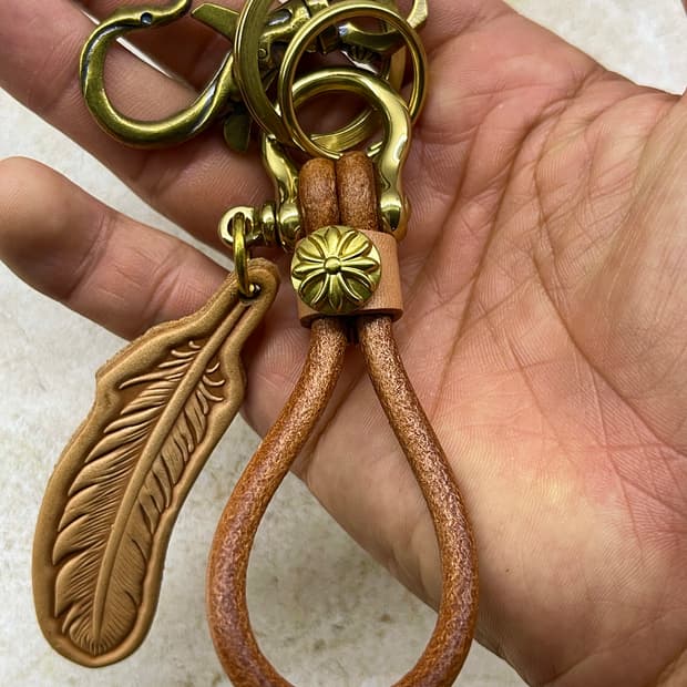 빈티지 브라스 훅 가죽 루프 키링세트 / 아메카지 워크웨어 