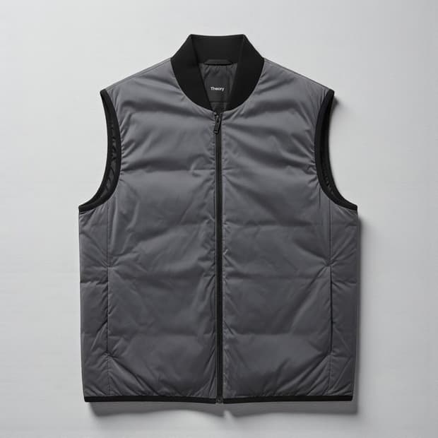 95~100)Theory 띠어리 덕다운 패딩 베스트 카키그레이