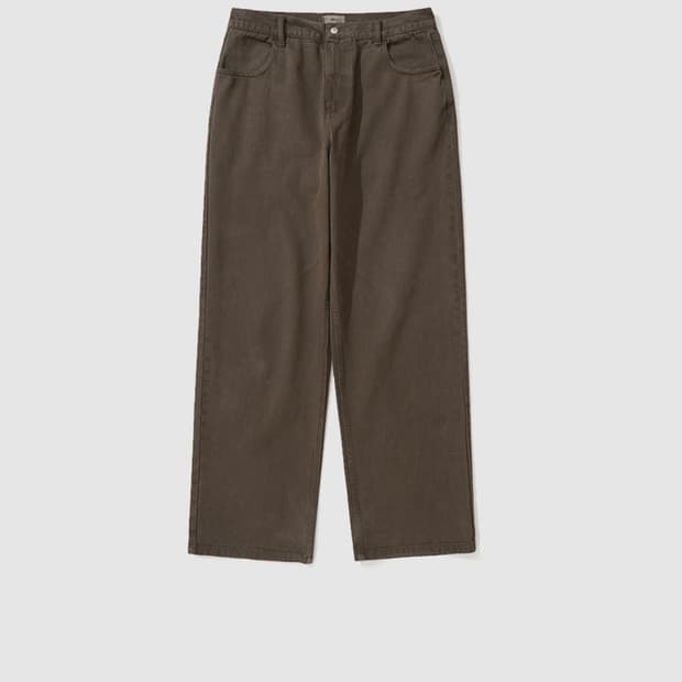 마이라이브러리 104 garment dyed pants brown (M)